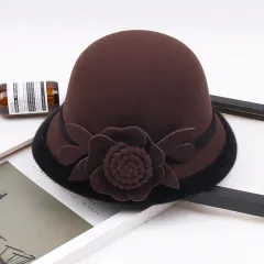 Ladies Korean Style Dome Casual Fisherman's Basin Hat - Coffee - View 1