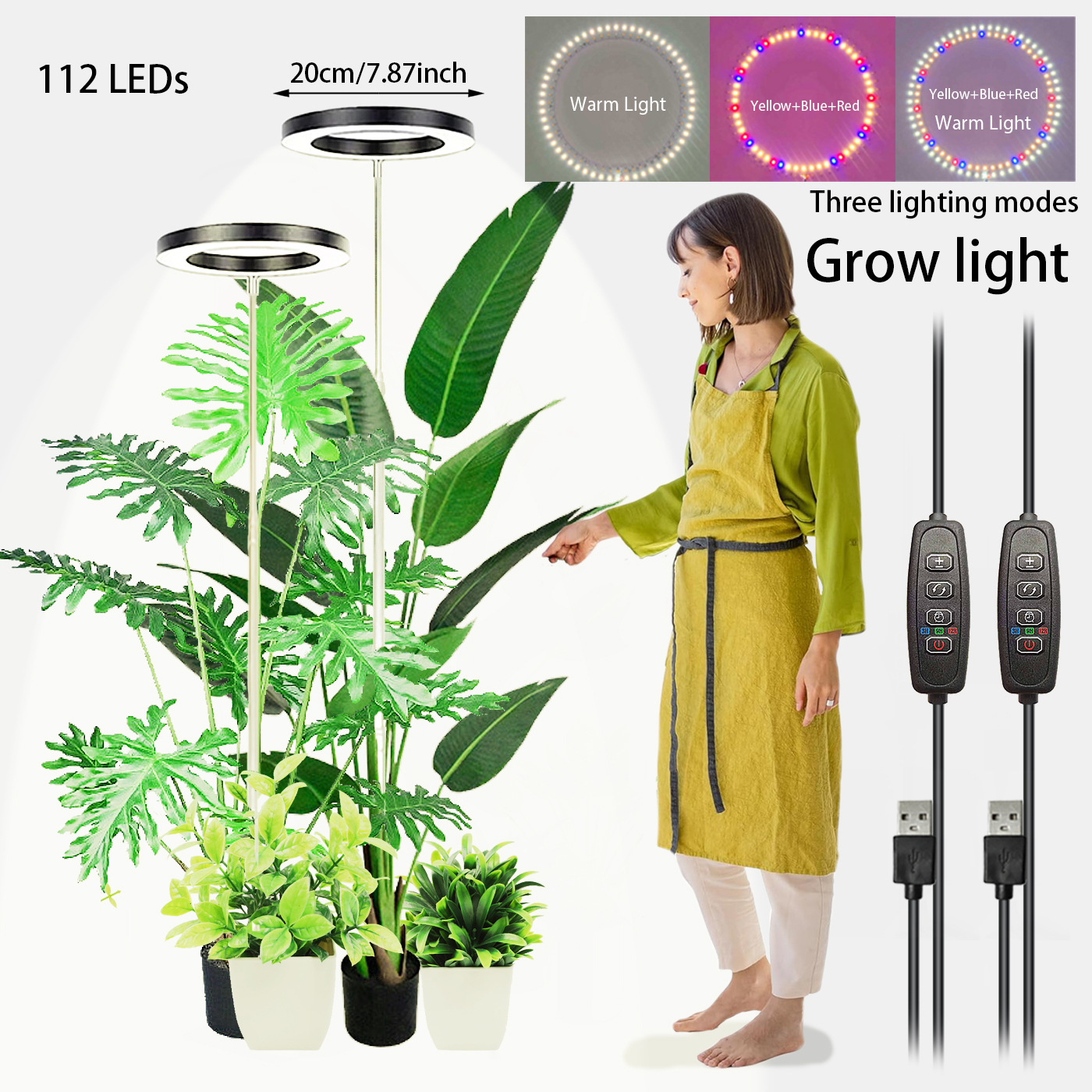New Led Full-spectrum Plant Light, Household Timed Growth Light, Indoor Green Plant Supplementary Lighting Fixture, Angel Ring Light — foto 4