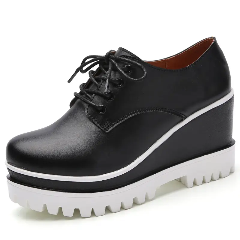 New College Tassel Deep Mouth Women's Shoes Platform Platform Platform Leather Shoes