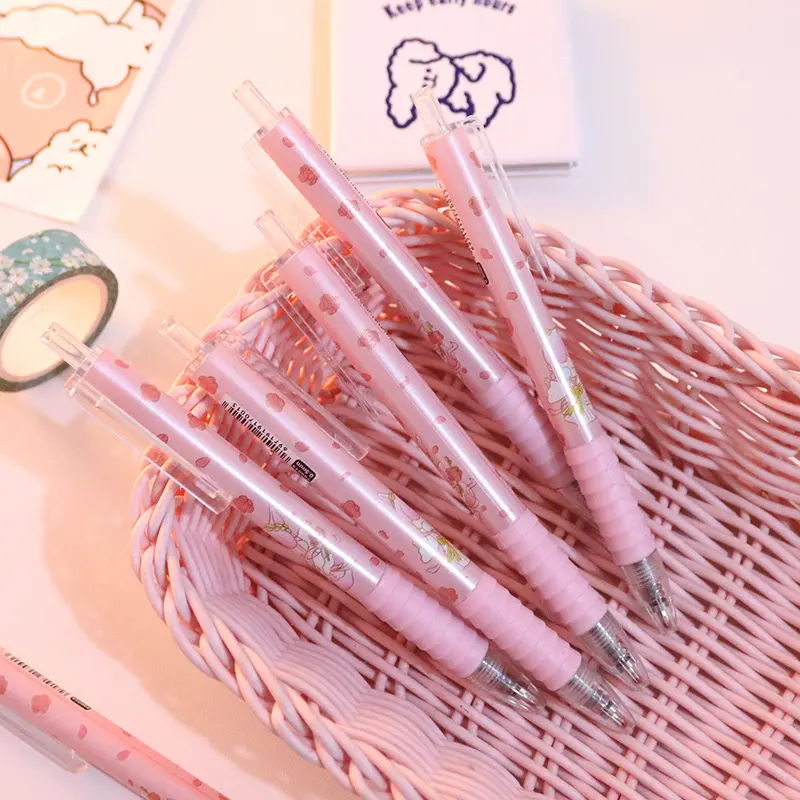 Cute Peach Press Gel Pen Korean Stationery