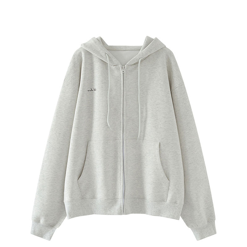 New Loose Korean Lazy Style Students Versatile Zipper Cardigan