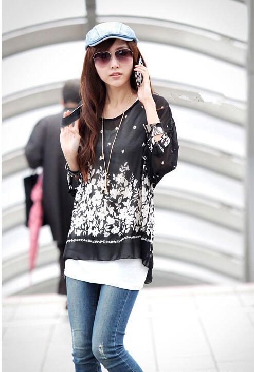 Title 7, Fashion Simple Womens Bohemian Chiffon Shirt