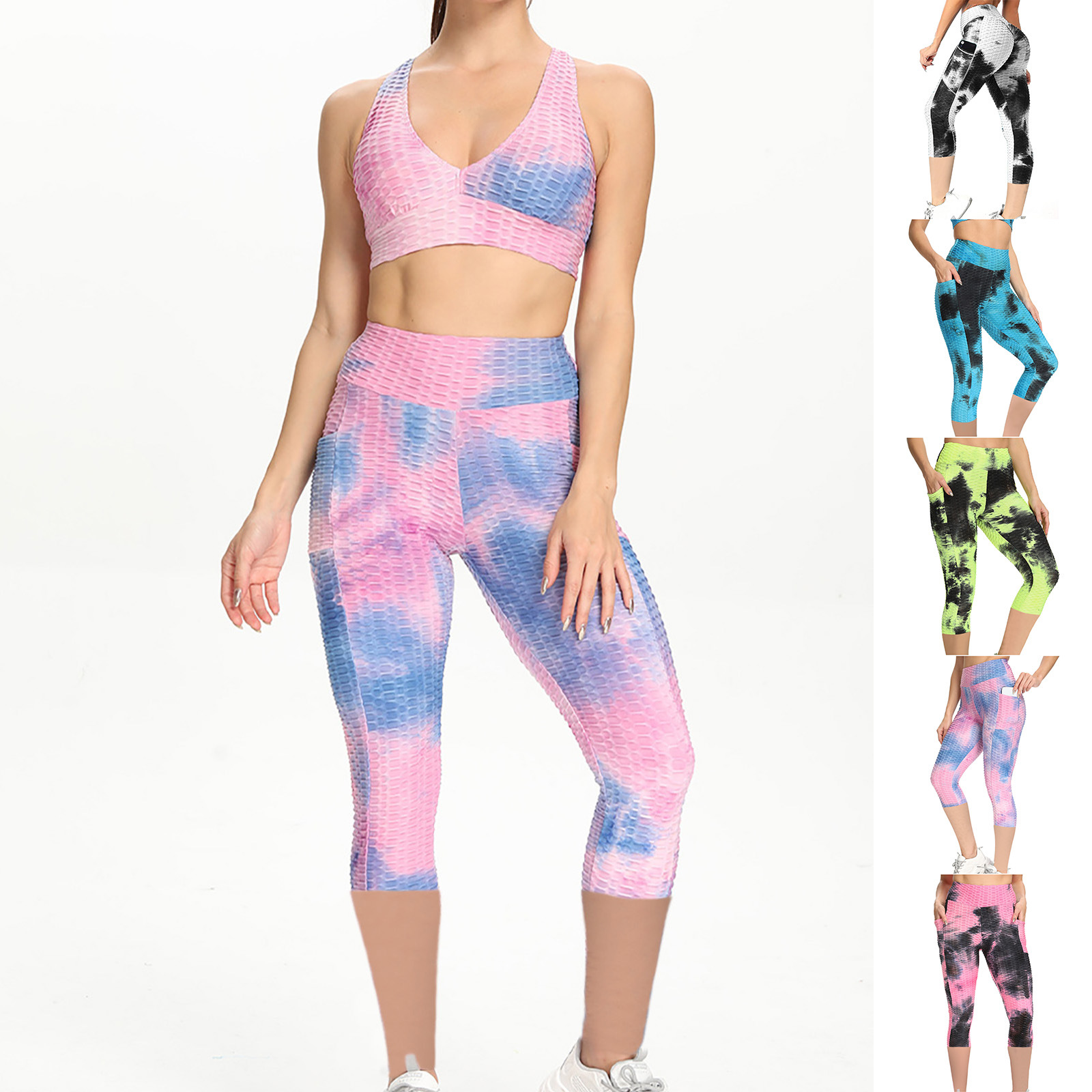 Cross border European And American Foreign Trade New Style Yoga Pants Jacquard Pants 7 Style - Shop at LoveMi