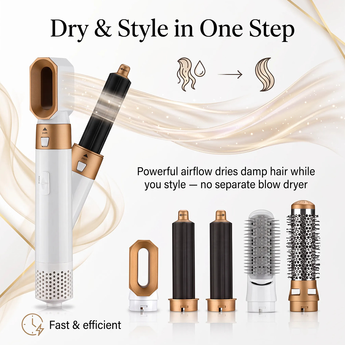5 In 1 Hair Curler Dryer Styler Straightener Air Brush — image 11