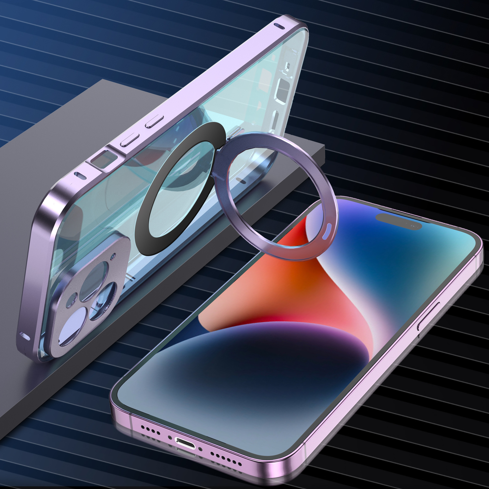 Magnetic Transparent Folding Bracket Phone Case - Image 5