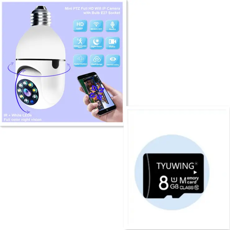 WiFi CAMERA 1080P Bulb 4X Zoom E27