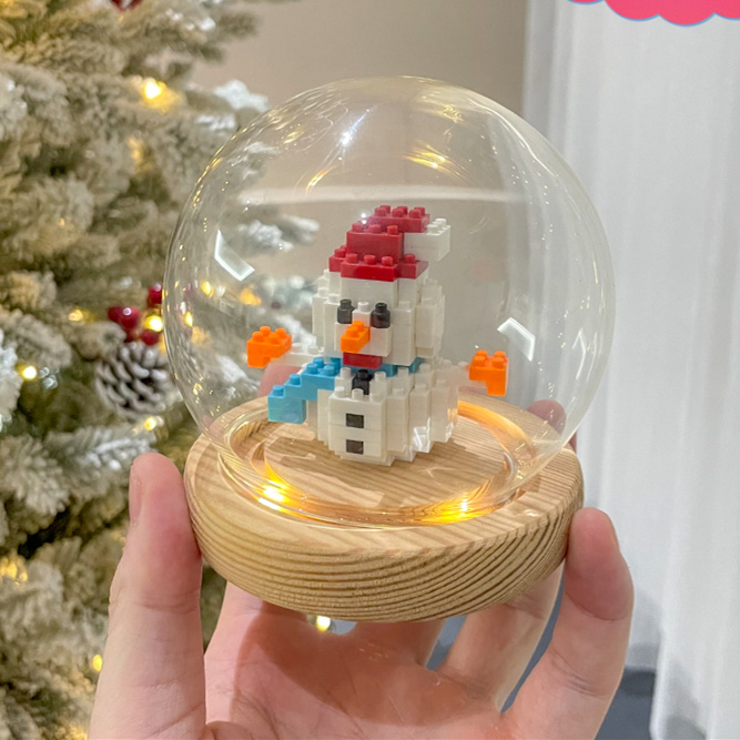 Christmas snowman light glass