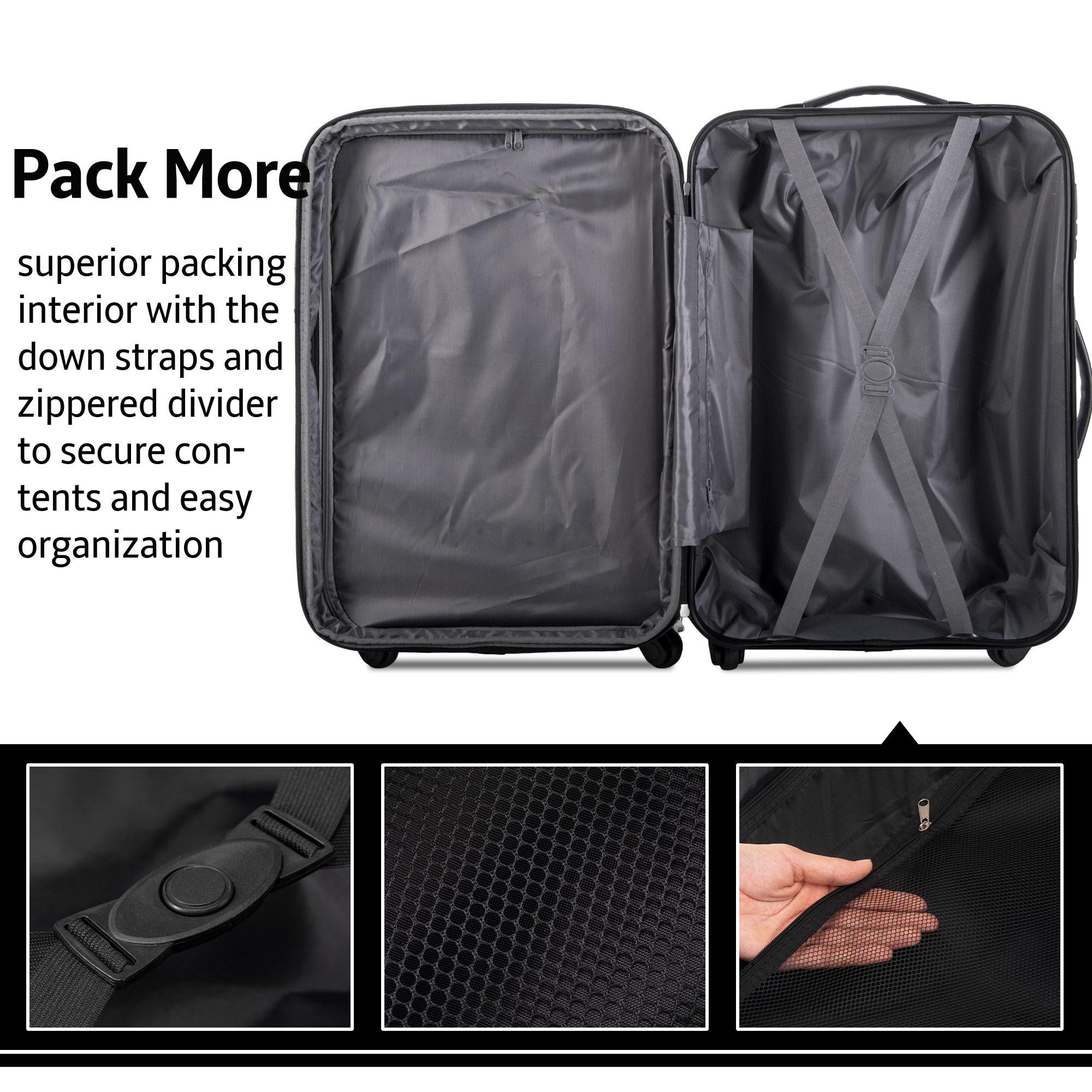 3 Piece Set Of Suitcases, Hard Shell Trolley Cases With TSA Locks 20 Inches 24 Inches 28 Inches — foto 5