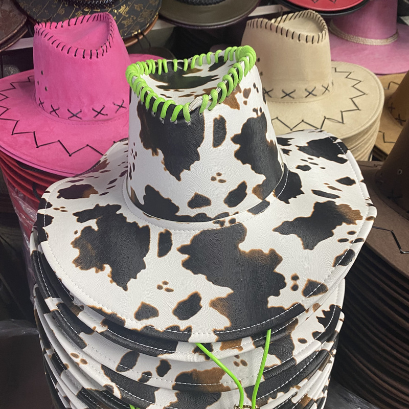 Women's Leather Retro Western Cowboy Hat