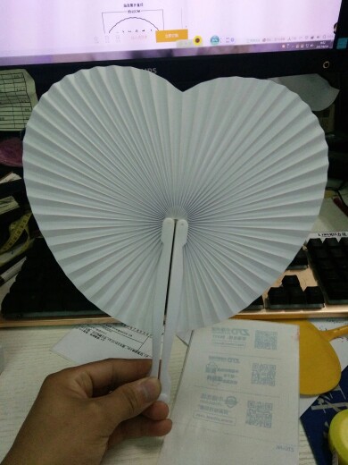 Title 3, Wholesale White Love Heart Blank Paper Fans for...