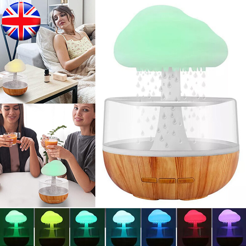 Rain Cloud Air Humidifier 7 Color Night Light Mini Aroma Diffuser Drops Sounds — image 3