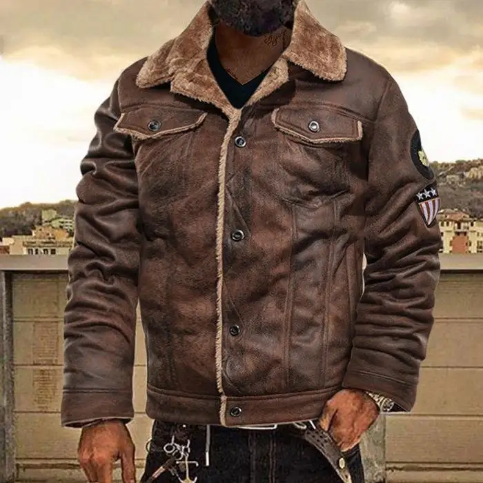 New Lapel Plus Size Fur All-in-One Men's Jacket