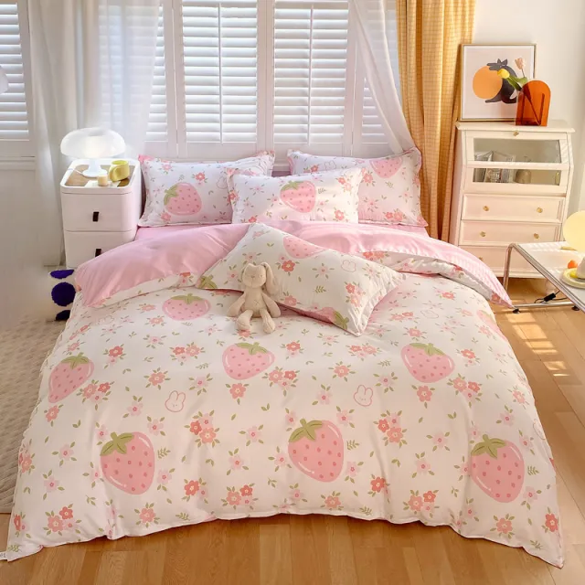 Strawberry Duvet Cover Set Strawberry Print Bedding For Home Bedroom Decor Microfiber Quilt Cover Gifts Twin Full Queen King Size Twin - Shop at LoveMi