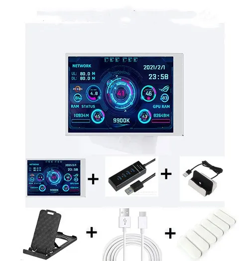 3.5-inch Computer Small Secondary Screen IPS Full View USB Chassis Monitor Date Display – image 3