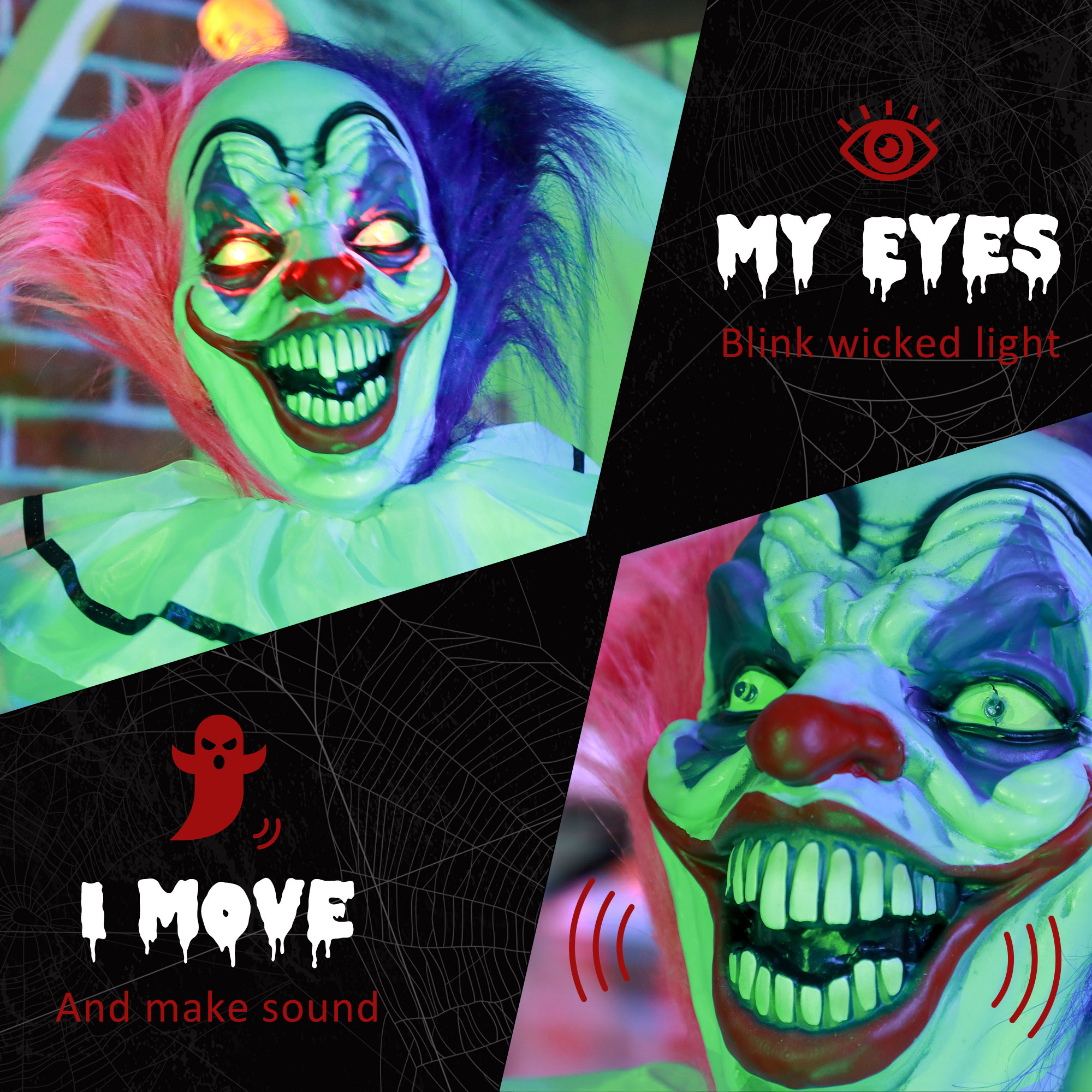 56 horror laughing j oker halloween electronic animation