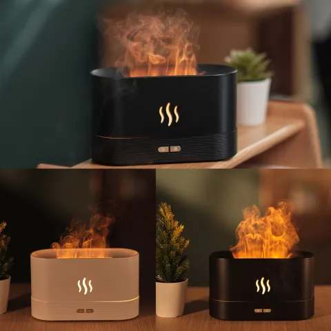 Aroma Diffuser with Flame Light Mist Humidifier Aromatherapy Waterless