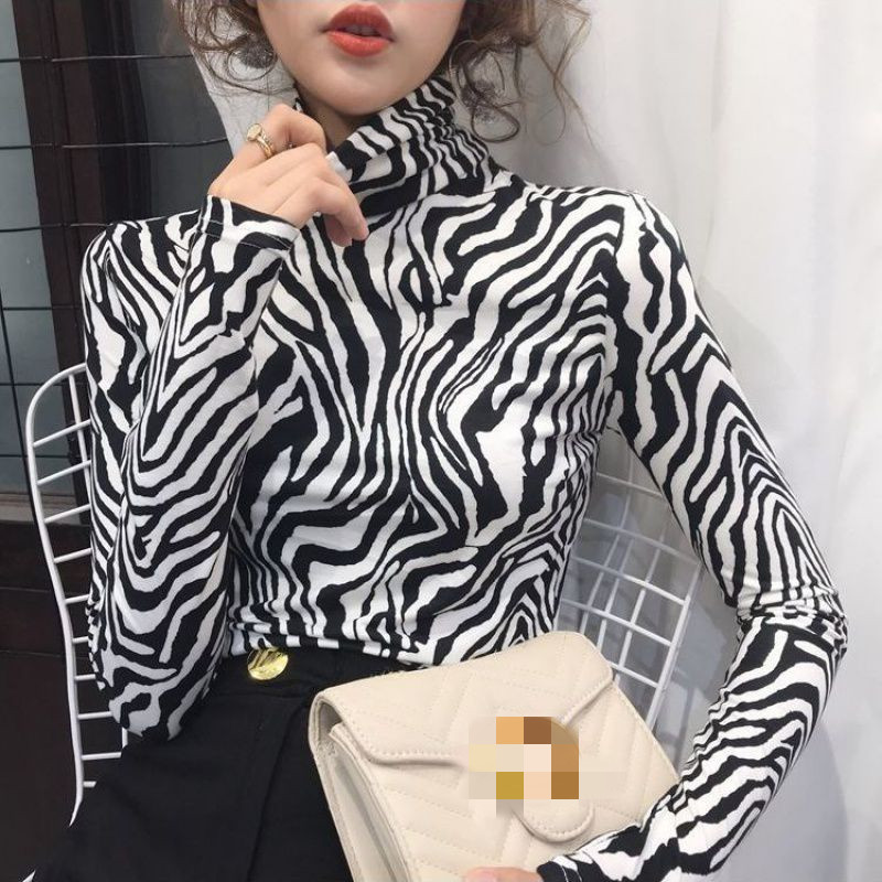 Title 5, Retro Zebra Print Long Sleeved Shirt Women All ...