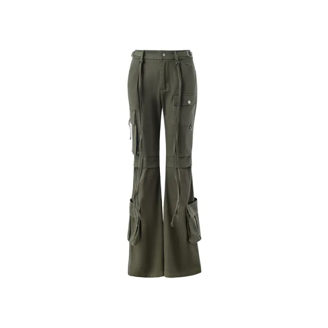 Cargo Pants Retro Wide Leg Straight Leg Army Green - Shop at LoveMi
