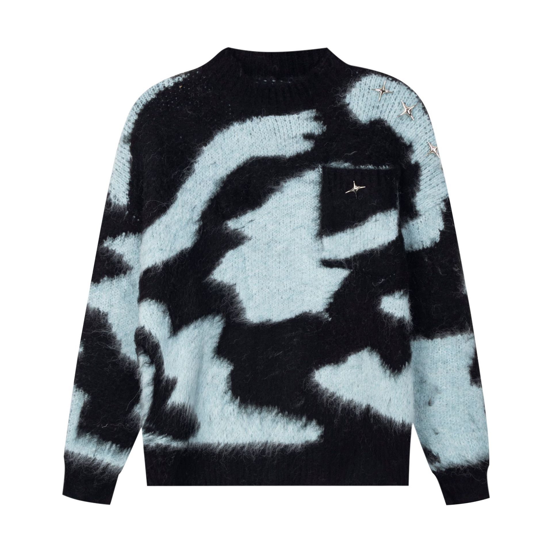 Men's Color Blocking Mohair Cross Slouchy Sweater