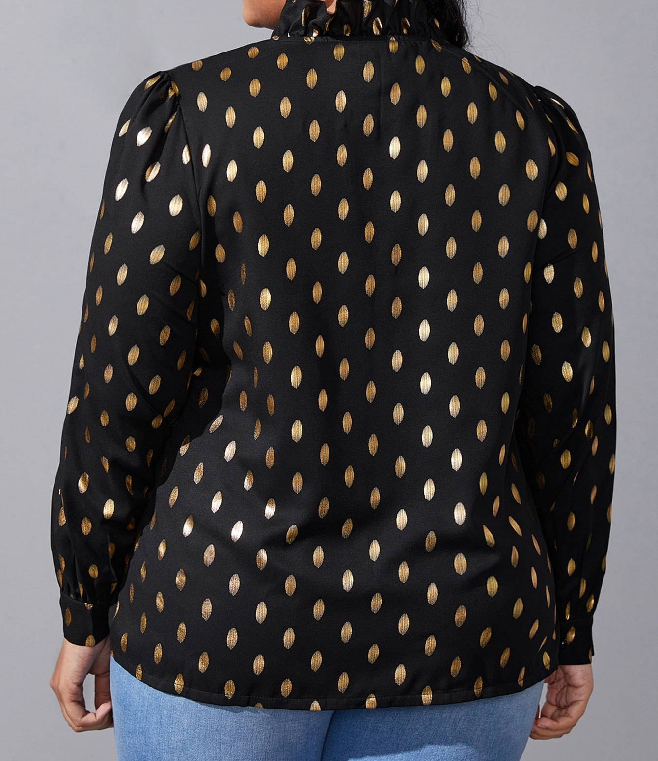 French Retro Polka Dot Professional Long Sleeve Shirt Top