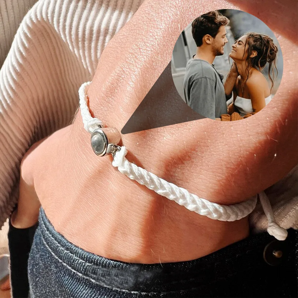 Creative Customized Color Photo Projection Bracelet Hand Woven Lovers
