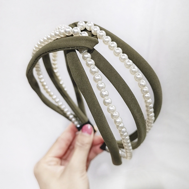 Net Celebrity Popular Hair Band Wave Dot Solid Color Cloth