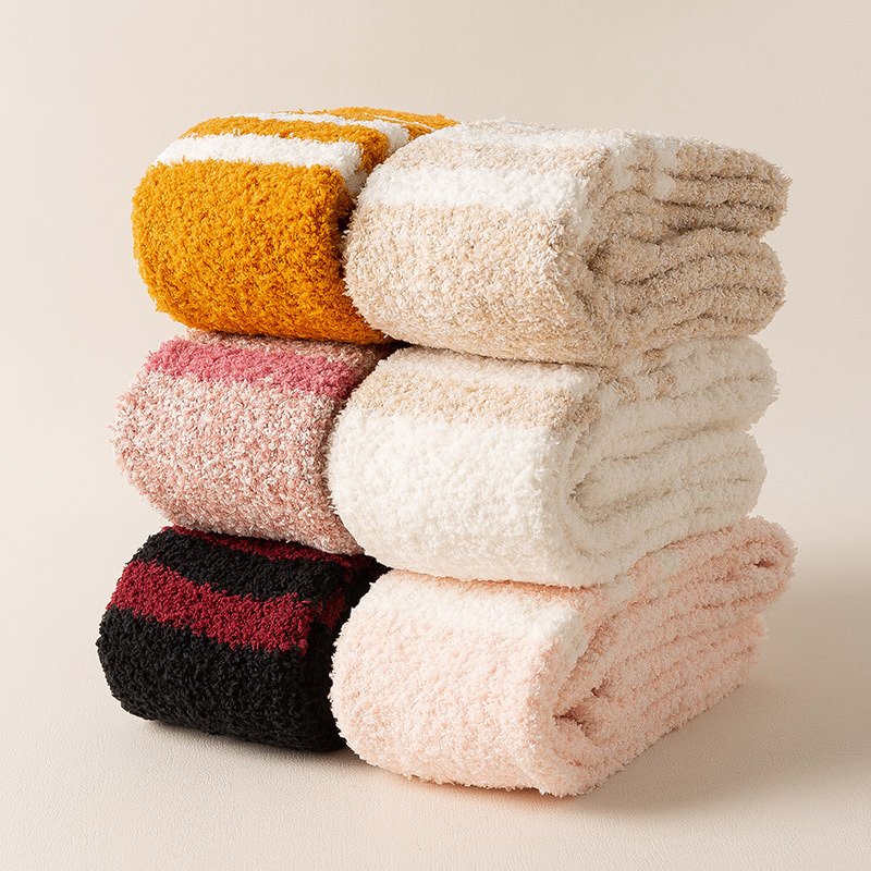 Coral Velvet Socks Female Calf Sleep