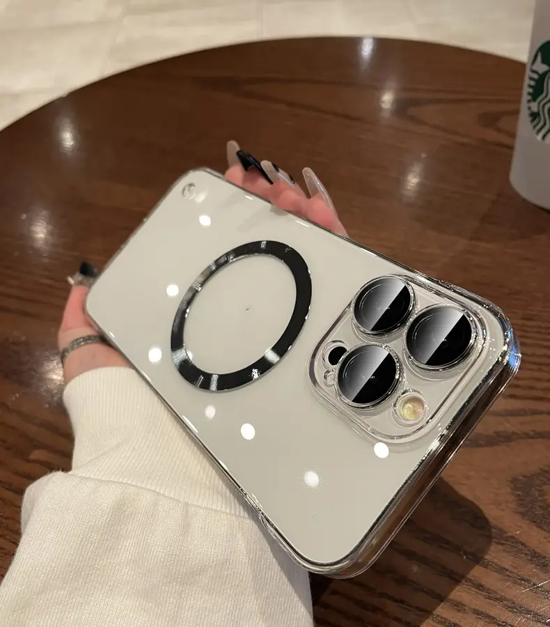 Plastic Dustproof Net Electroplating Frameless Phone Case I Magnetic Hard Shell