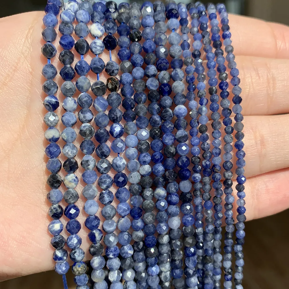 Lapis Lapis Hard Cut Faceted Loose Beads - 6Mm