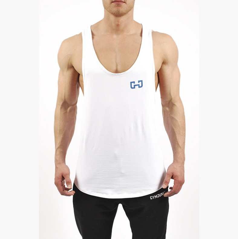 Men's Training Fitness Sleeveless Bottoming Shirt Vest White