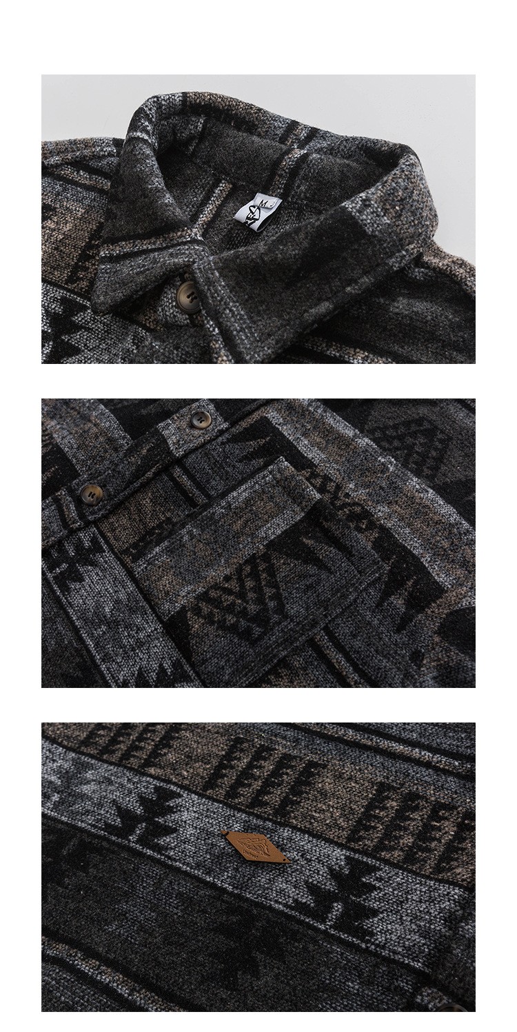 Men's Unisex Retro Japanese Ethnic Pattern Lapel Top