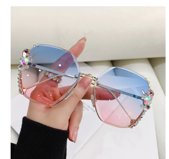 Title 7, Rhinestone Sunglasses Frameless Sun Protection ...