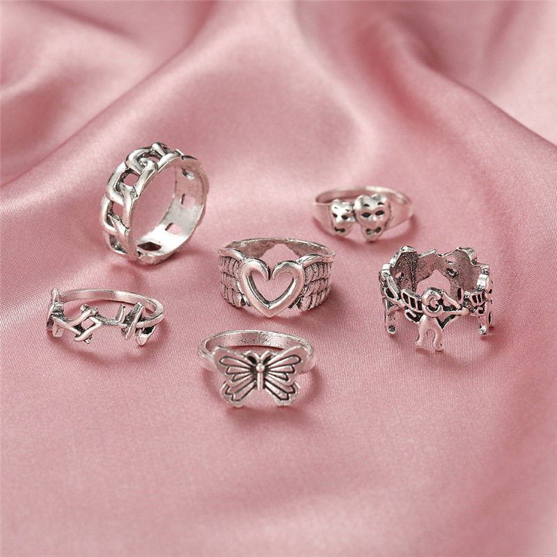 European And American Cross-border Playing Card Ring Vintage Spades Solitaire Ring