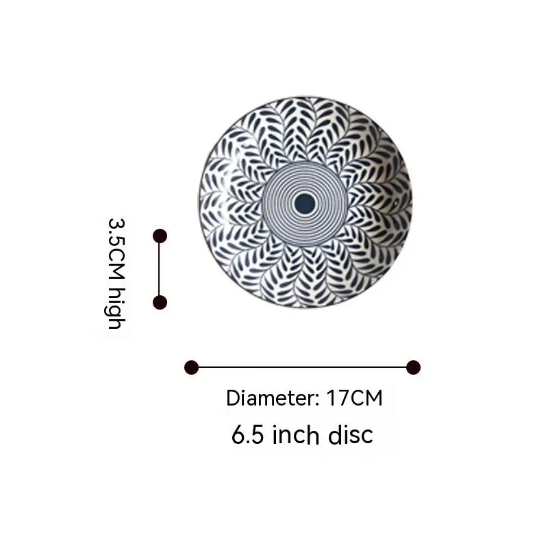 Underglaze Willow Pattern Japanese Ceramic Tableware Plate - 17Cm Disc