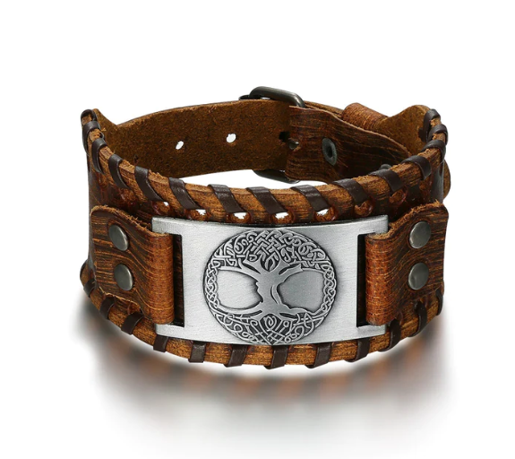 Title 3, Bracelete de couro Beowulf Regalia com fivela e...