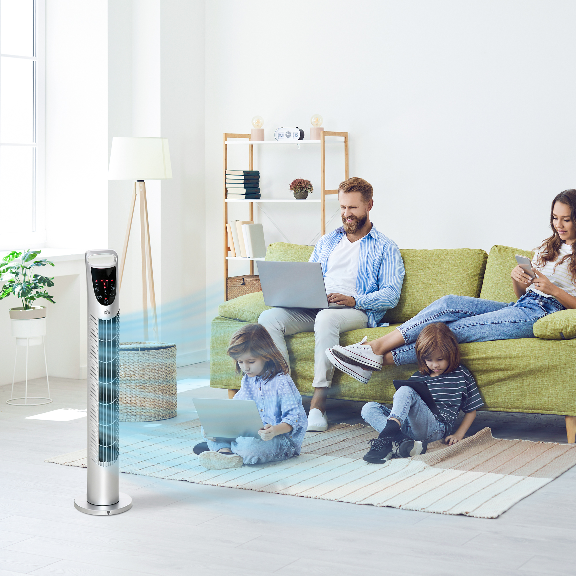 31 Oscillating Tower Fan With Remote Control, 7.5H Timer, 3 Speed 3 Modes, Electric Floor Standing Cooling Fan For Home Bedroom Office, Silver This Product Is Prohibited From Sale On Amazon.