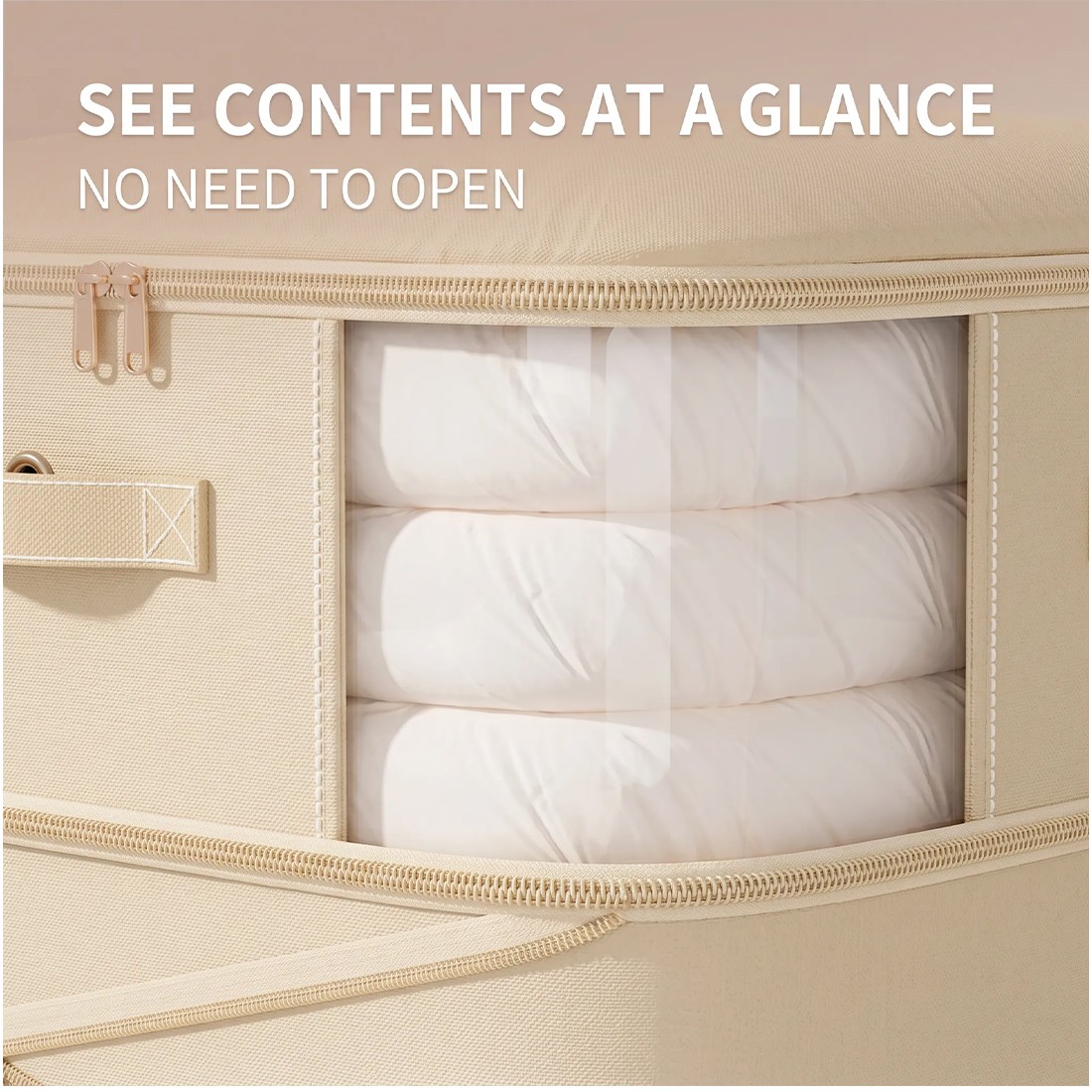 4x Clothes Storage Bags With Zips Bedroom Large Collapsible Box Bedding — image 9
