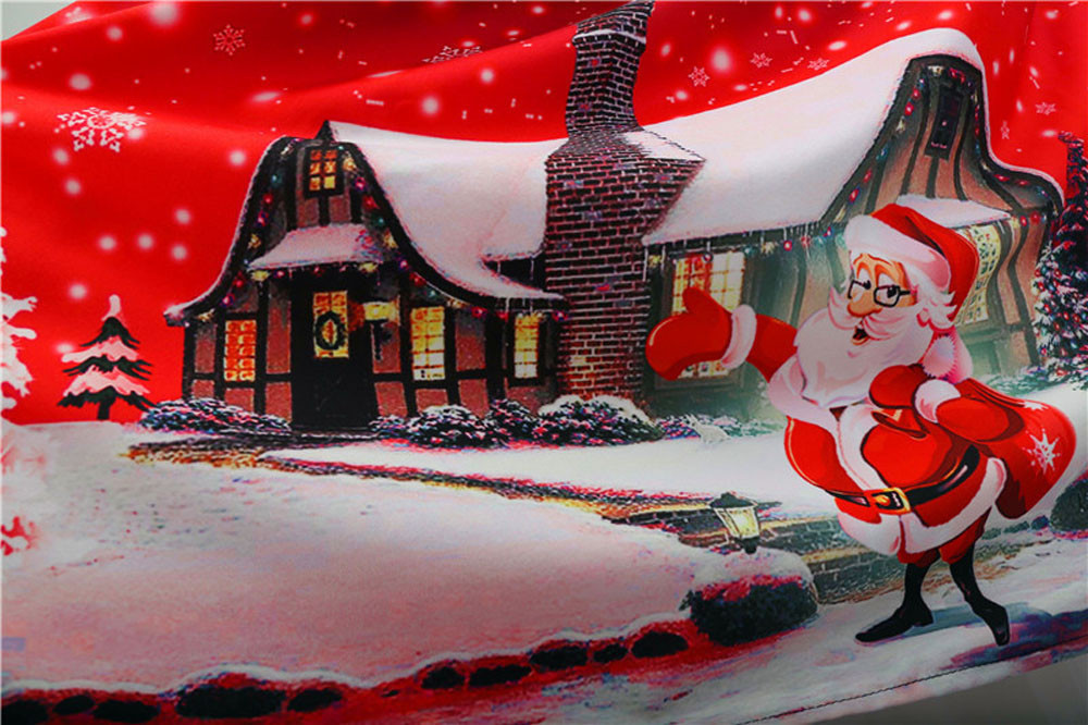 Christmas Retro Print Long-sleeved Big Swing Dress