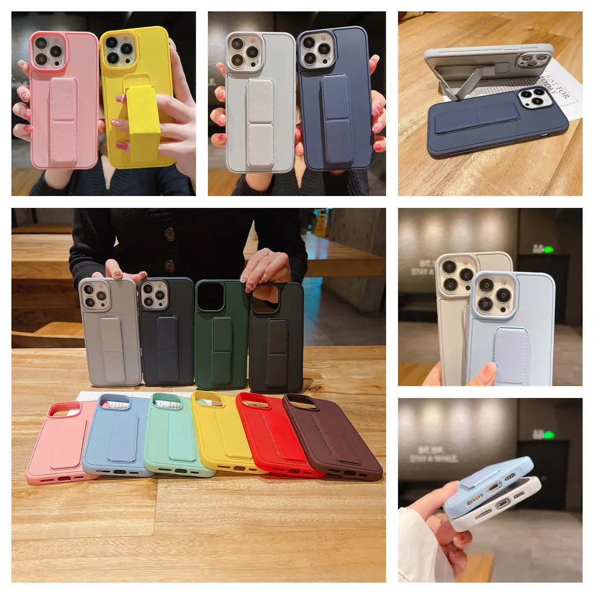 Candy Color Bracket Silicone Phone Case
