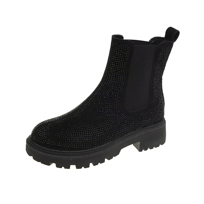 Women's New British Muffin Heel Platform Martin Boots