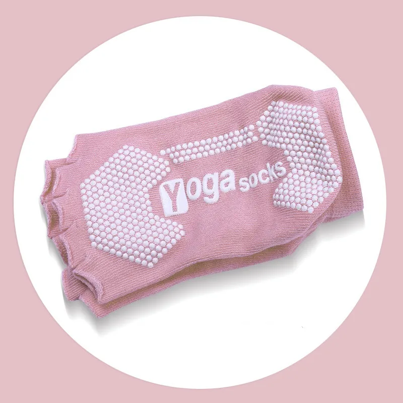 1pair Women Yoga Socks Anti-slip Five Fingers Backless Cotton Silicone Non-slip 5 Toe Winter Female Ballet Gym Foot Care Socks - Style1