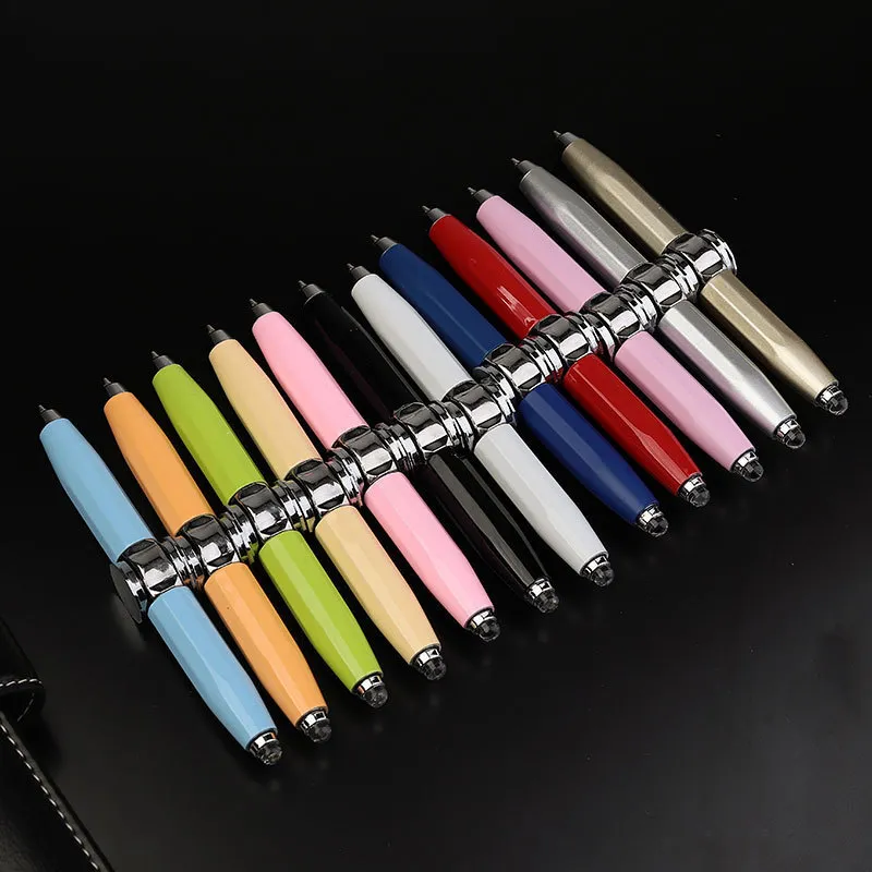 Creative Multi-Function LED Pen Spinning Decompression Gyro Metal Ballpoint Pen Fashion Office School Supplies Writing Pens – image 2
