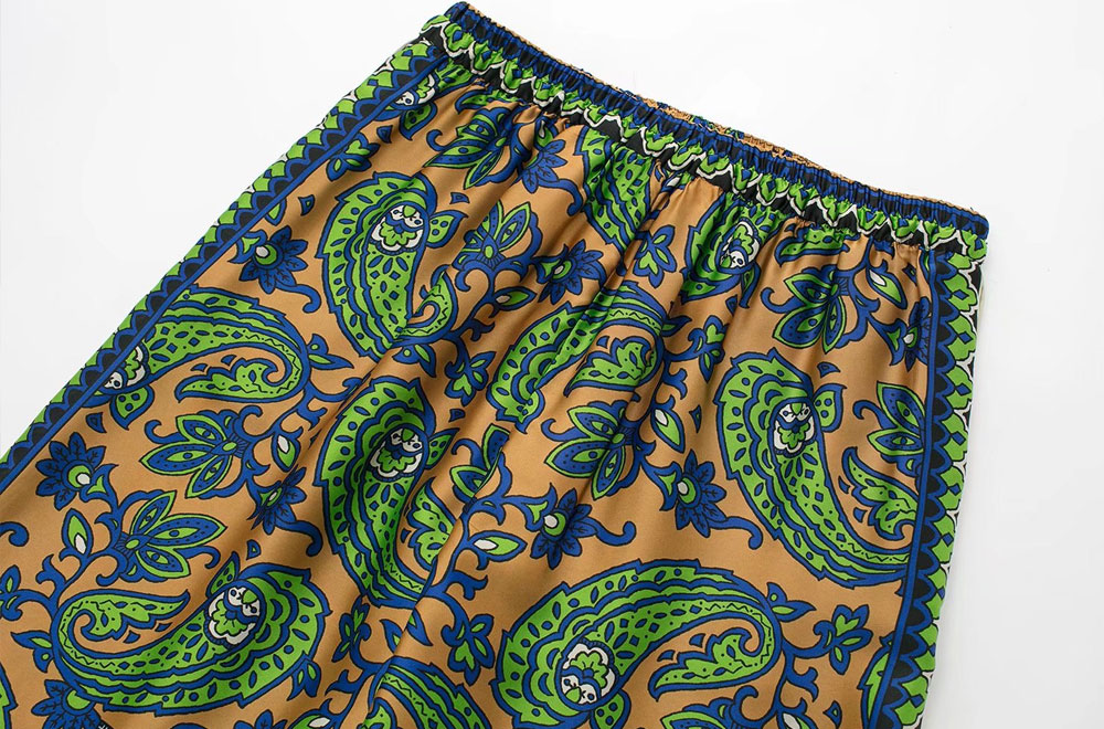 European And American Print Drape Trousers