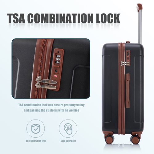 20   24  28  3 Pcs Set In ABS Spinner Wheel Luggage, Carry On Suitcase, Matching Color, TSA Combination Lock