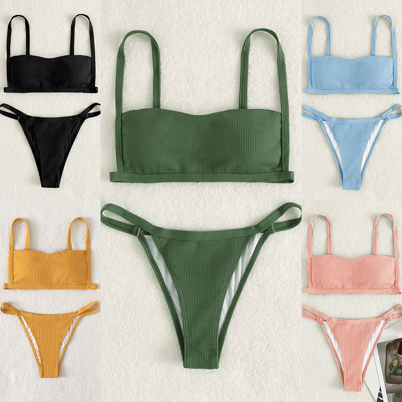Split Swimsuit Women's New Tube Top Backless Split Swimsuit Women's Bikini Triangle Bikini - Image 13