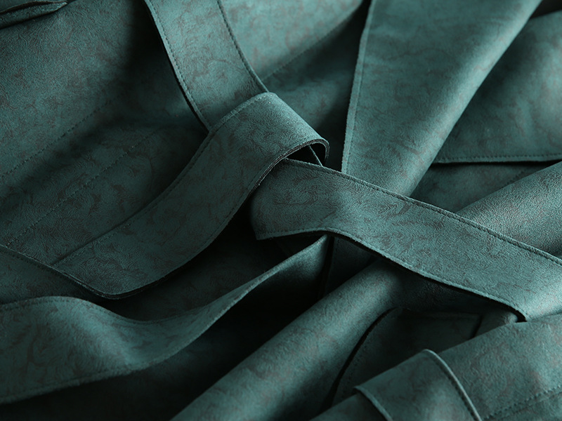 Long-sleeved Lace-up Slim-fit Suit-collar Deerskin Velvet Coat