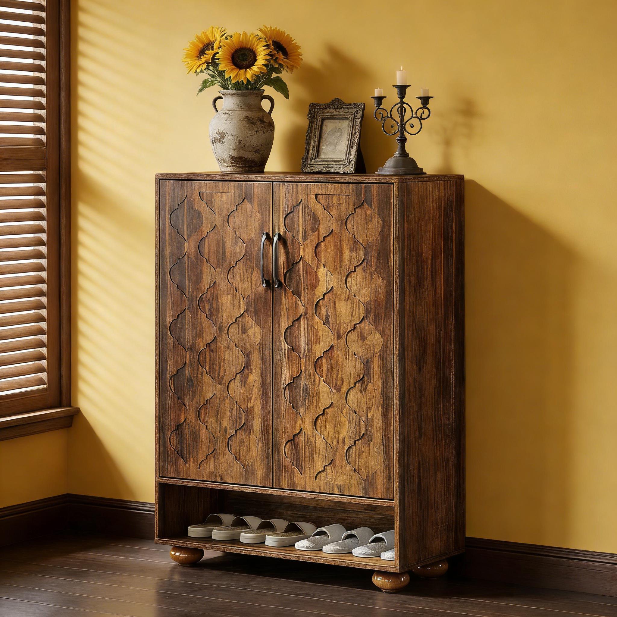 Natural Style Shoe Cabinet,Storage Cabinet