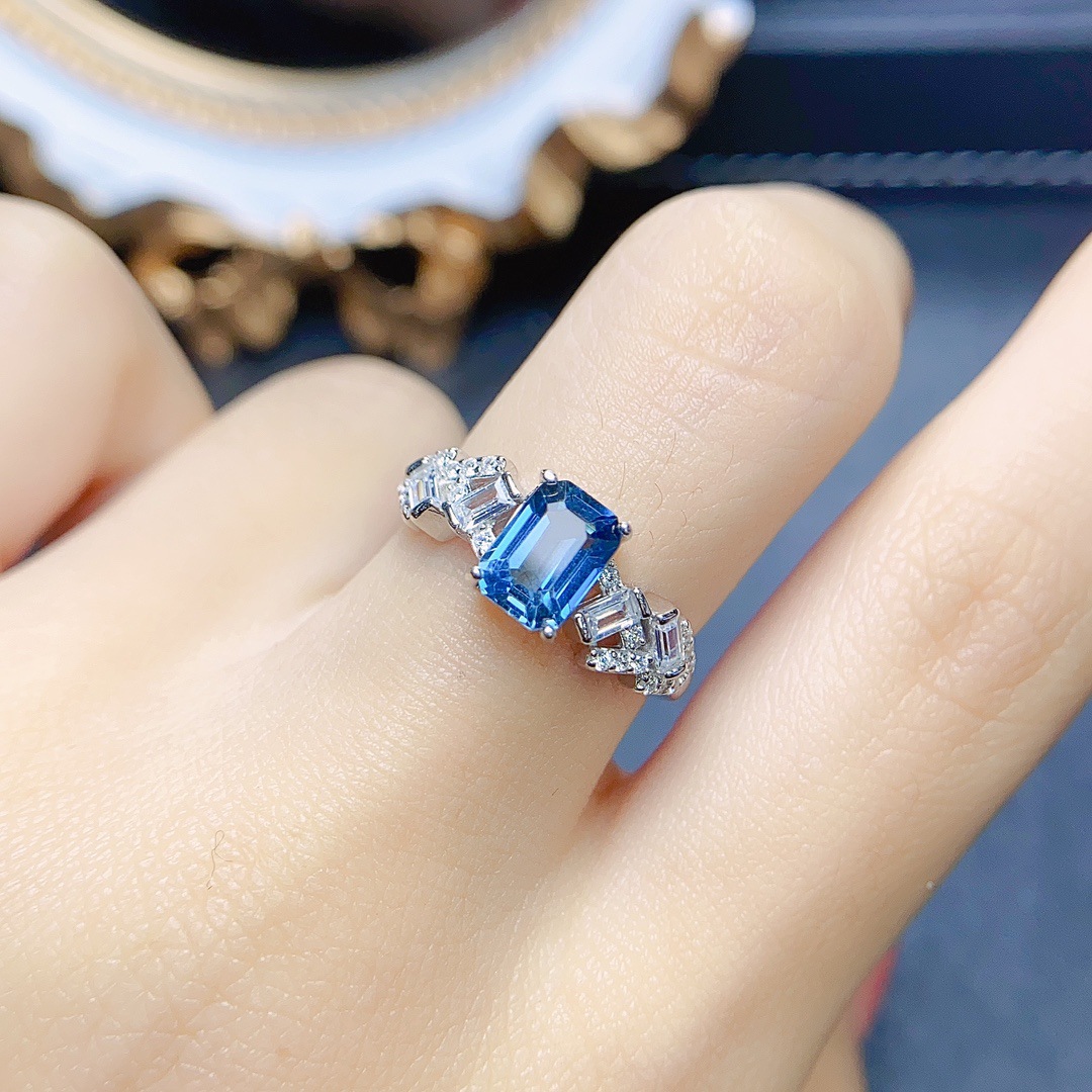 Women's Natural Topaz S925 Silver Ring