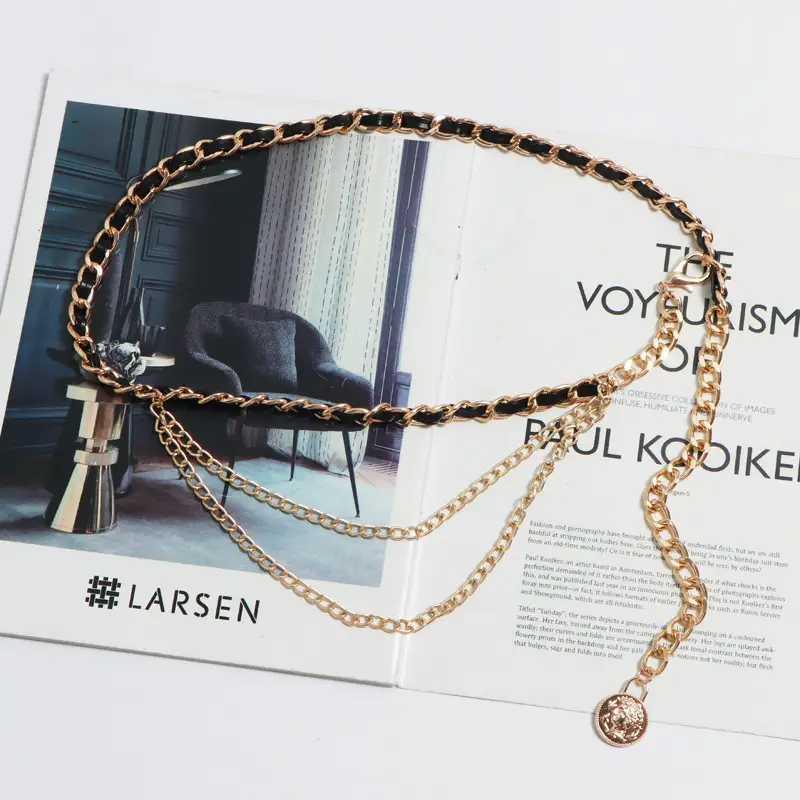 Fashion Leather Stitching Metal Belt Accessories