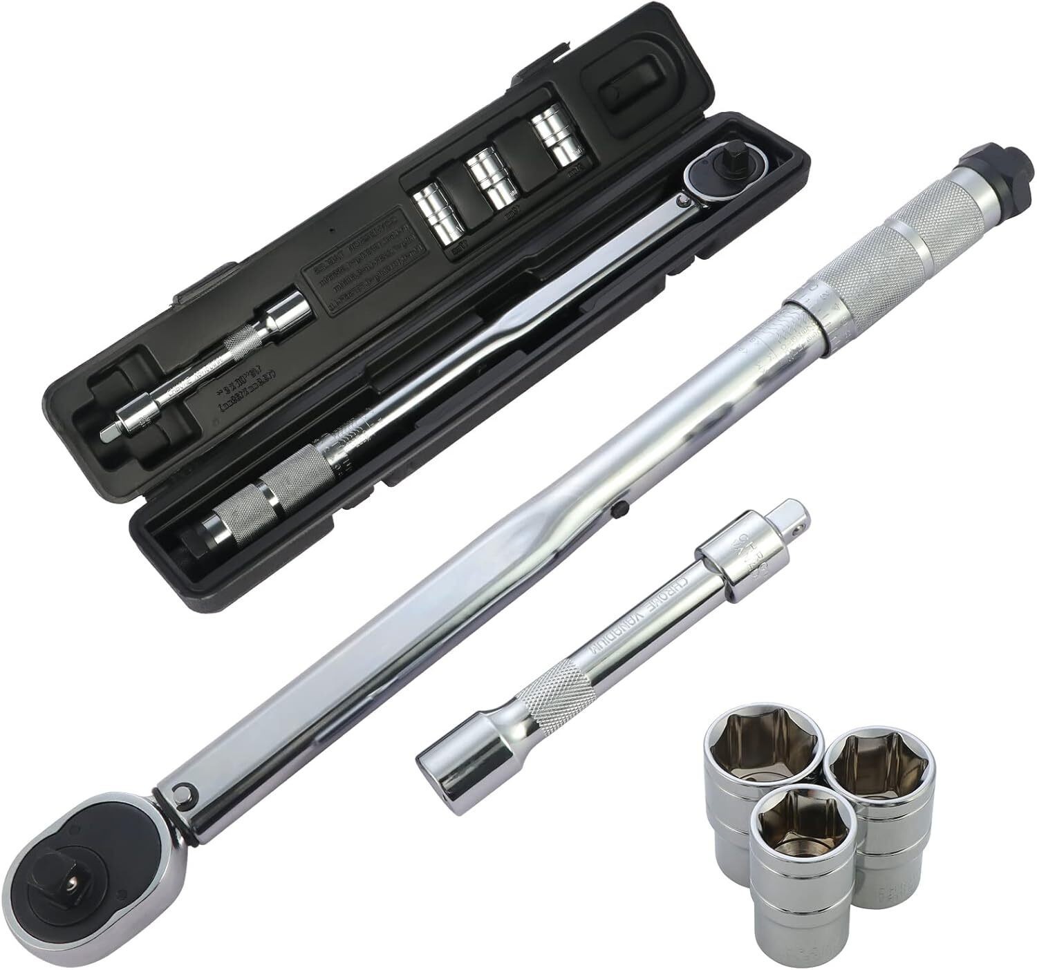1 2 Inch Ratcheting Torque Wrench 28-210Nm With 17 19 21mm Drive Socket — foto 7